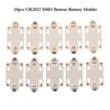 10Pcs White Housing Gold-Plated Tin-Plated Button Battery Holder For Cr2032 Cr2025 Bs-6 Smd Button Battery Holder Socket Cases