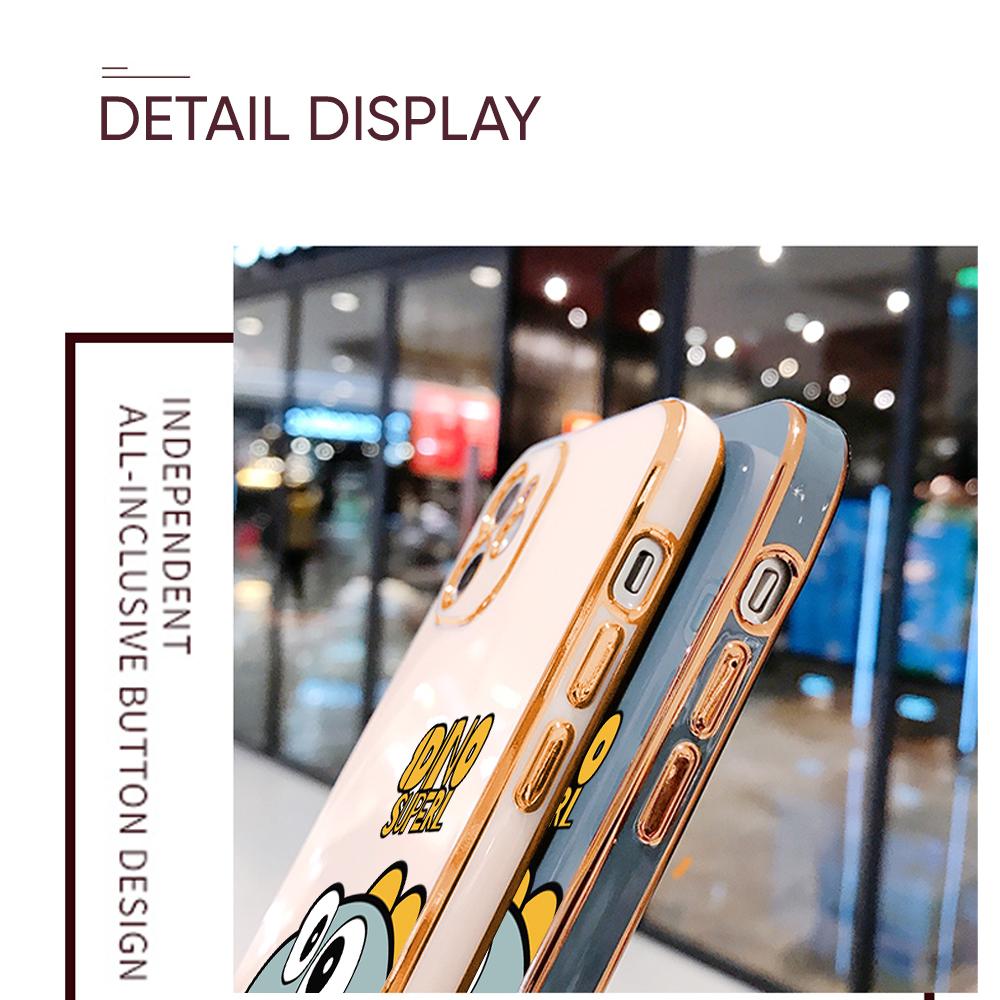 Colorful Printing Patterns Square Edge Pattern Casing Plated Phone Shell Luxury Plating Soft Phone Case for Huawei Honor Xiaomi Redmi