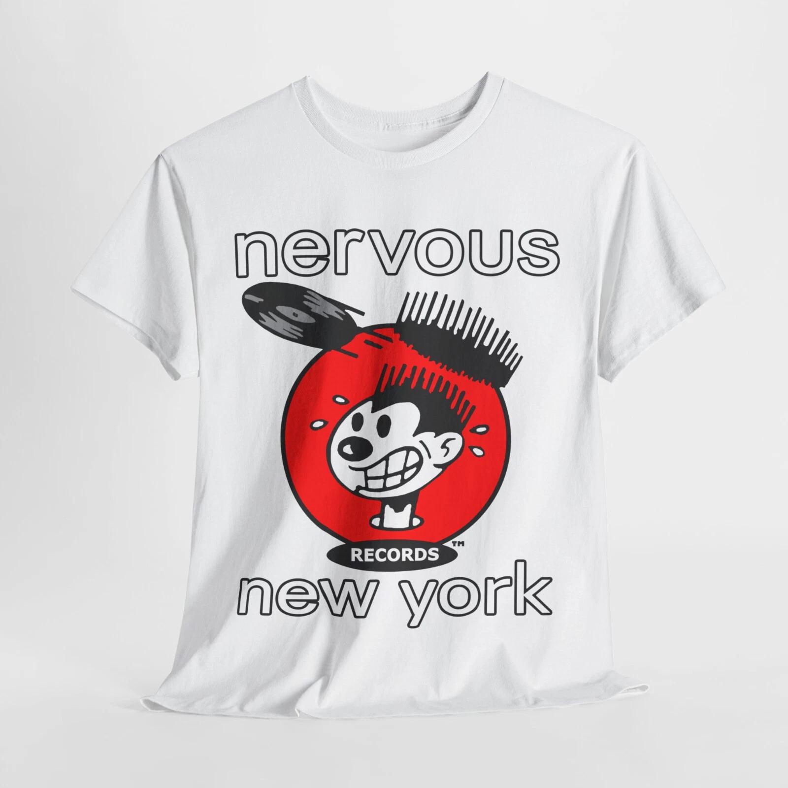 Men s and Women s T-shirts Nervous Records NY white S