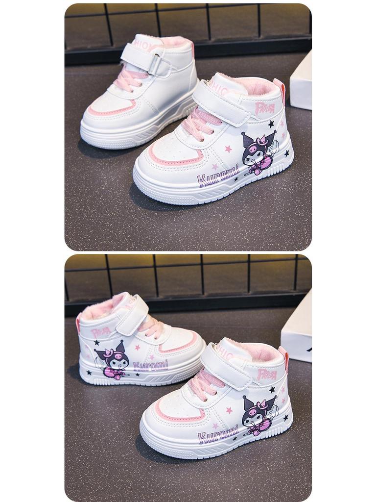 2025 Kinder High-Top Sportschuhe: Herbst/Winter Stil für Jungen, Cartoon-Leder für Mädchen, Bequeme Freizeitsneaker mit weicher Sohle