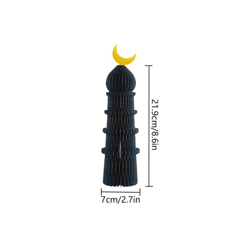 1/3/5Pcs 3D Honeycomb Ornaments For Ramadan Home Desktop Decor Eid Al Fitr Paper Arteid Mubarak Islamic Party Decor