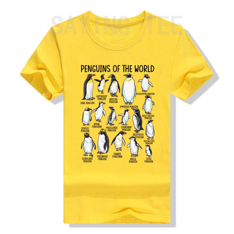 Penguins of The World Zookeeper Sea Animal Penguin Lovers T-Shirt Types of Penguins Graphic Tee Tops Marine Biologists Clothes