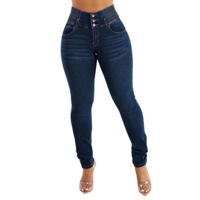 Wish Hot Sale Skinny Elastic Jeans Sexy Hips High Waist Small Feet Pants