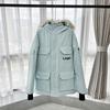 Premium 80% White Duck Down Parka Coat With Faux Fur Trim Loose Fit Mid-Length Winter Jacket Women