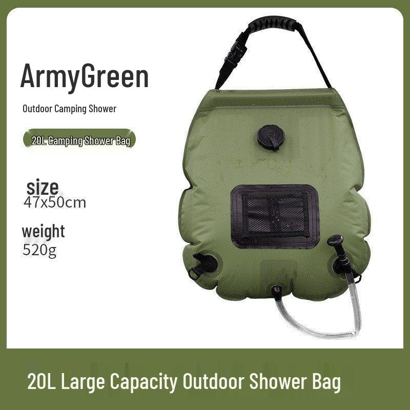 Foldable Solar Outdoor Shower Bag - 20L for Camping & Self-Driving Tours