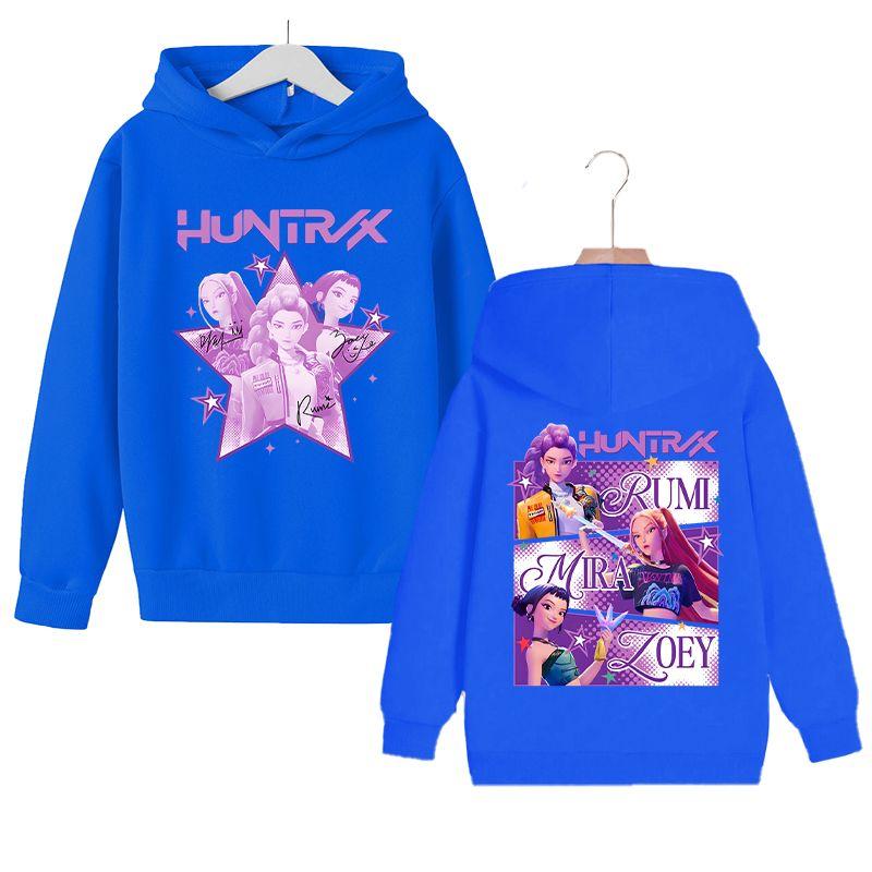 KPop Witch Hunter's Stylish Loose Hoodies for Boys and Girls, Autumn and Winter Children's Fleece Hoodies