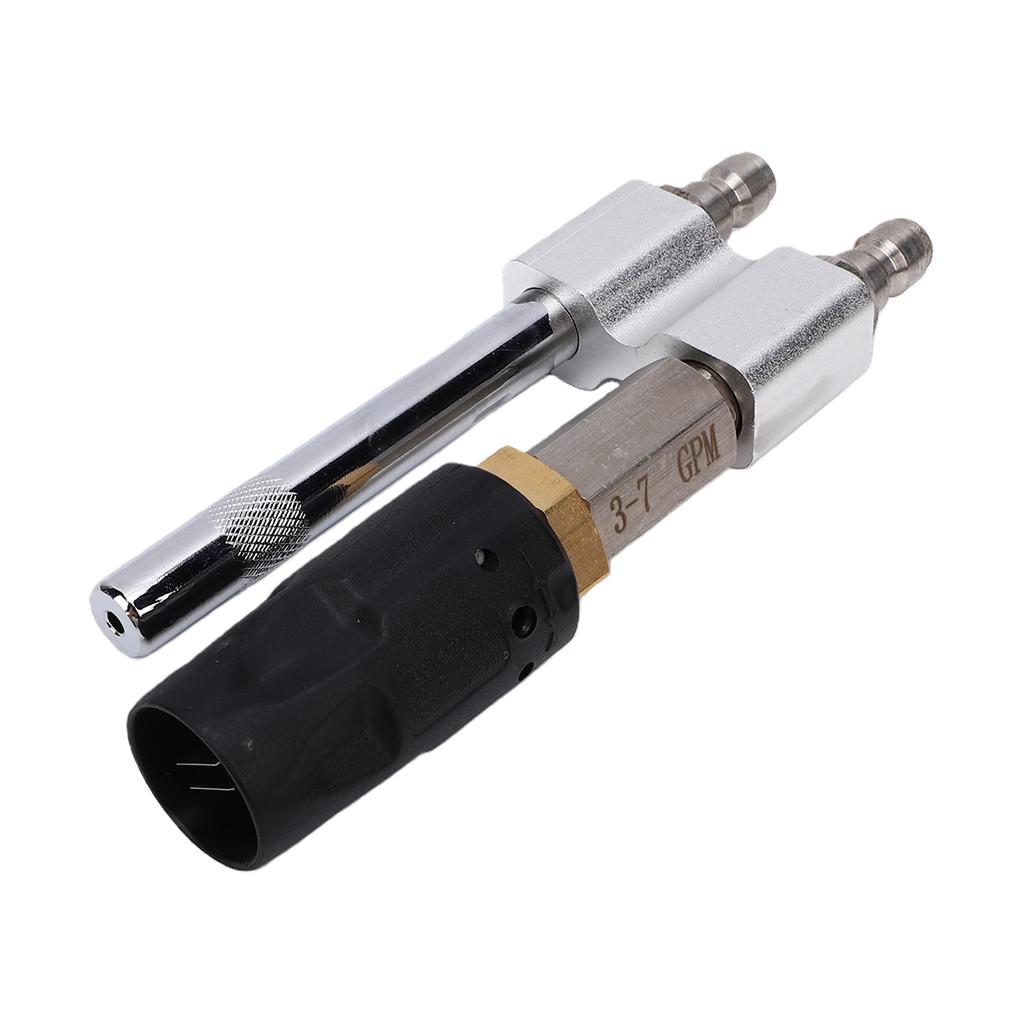 Adjustable Downstream Soft Wash Nozzle 2 In 1 Long Reach Soap Twist Nozzle 0 To 60 Degrees Spray Pattern with 1 4 Inch