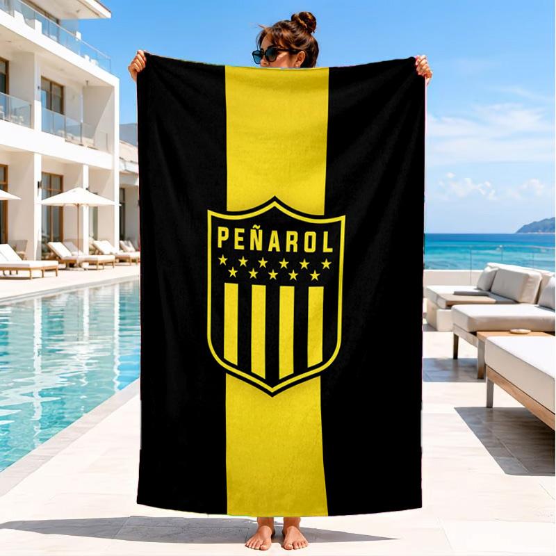 Toalla de Playa con Emblema del Club de Fútbol Peñarol, Secado Rápido, Fácil de Cuidar, Adecuada tanto para Fitness como para Vacaciones en la Playa, Esencial Deportivo