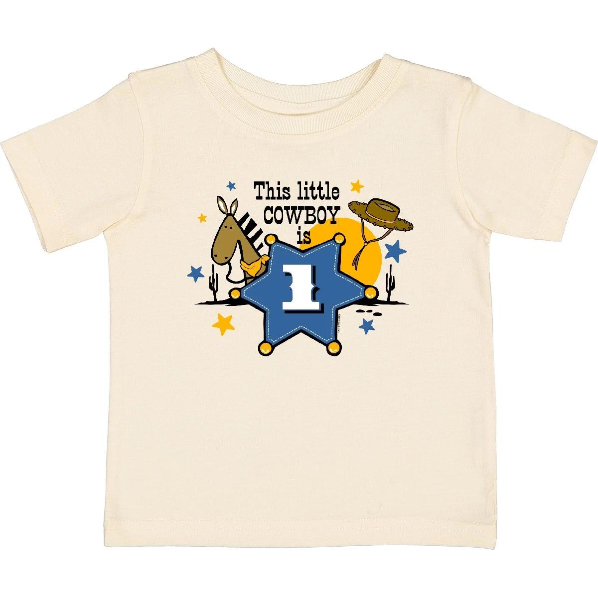 Inktastic Little Cowboy 1st Birthday Baby kids boys T-Shirt Hat Horse Western Star Pony 110