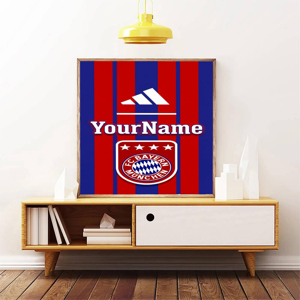 Bayern Munich Customize Your Name Diamond Painting Round Diamond Diy Frameless Holiday Artwork Suitable For Home Office Wall Decoration
