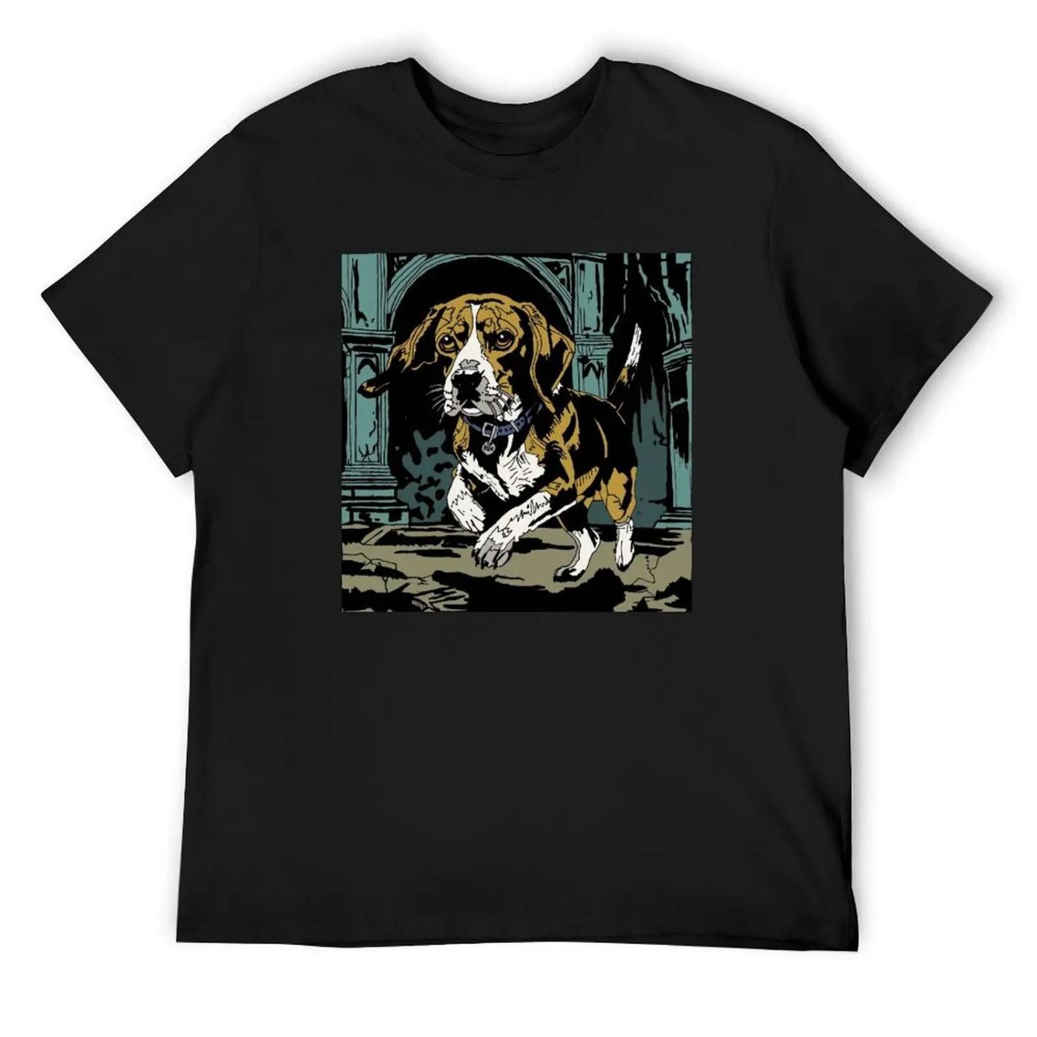 

Mignola Beagle T-Shirt Kawaii Clothes Korean Fashion T-shirts for Men Cotton S чёрный
