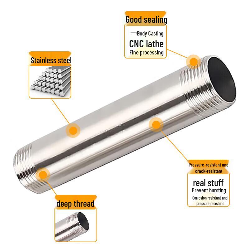 304 Stainless Steel Male Thread Extension Pipe Connector