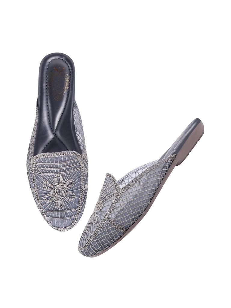 Sheotopia Women Stylish Belly Mules | Slip-On Closed Toe Casual Flats for Office & Daily Wear Loafers