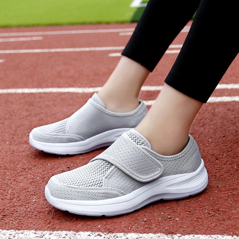 Velcro Soft-Soled Walking Shoes for Seniors, Men and Women, Wide Fit, Large Size 42, Ideal for Autumn Sports and Comfort.