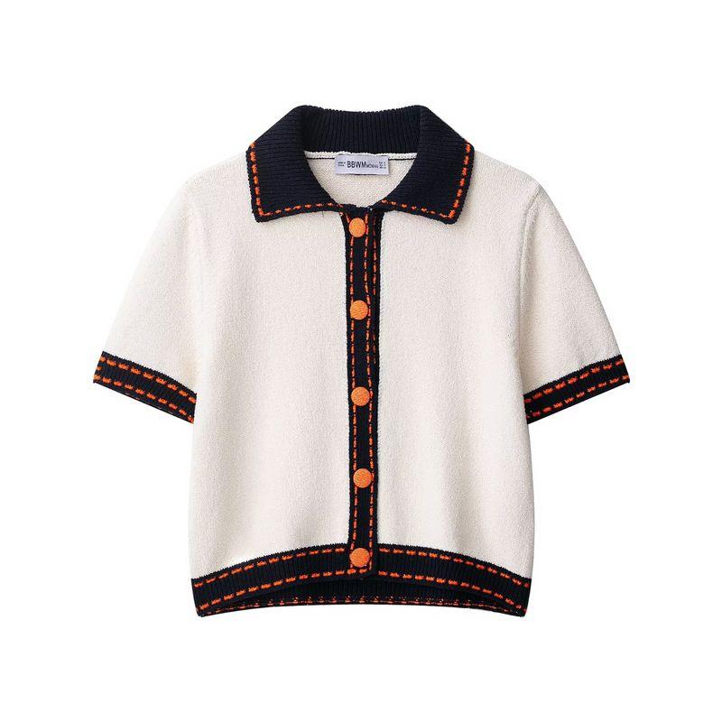 Araltay New Western Style Women clothes Versitile Fashion Simple String Decoration Short sleeve Knitted Outerwear 6771107