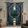 Set Of 2 Viking Tree Life Curtains Scandinavian Pirate Style Woven Polyester Pongee Semi Sheer Roller Embossing Mach Curtain With Room Darkening