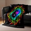 Colorful Yin-Yang with Swirling Patterns Blanket Flannel blanket for bedroom, living room, sofa, and nap sofas