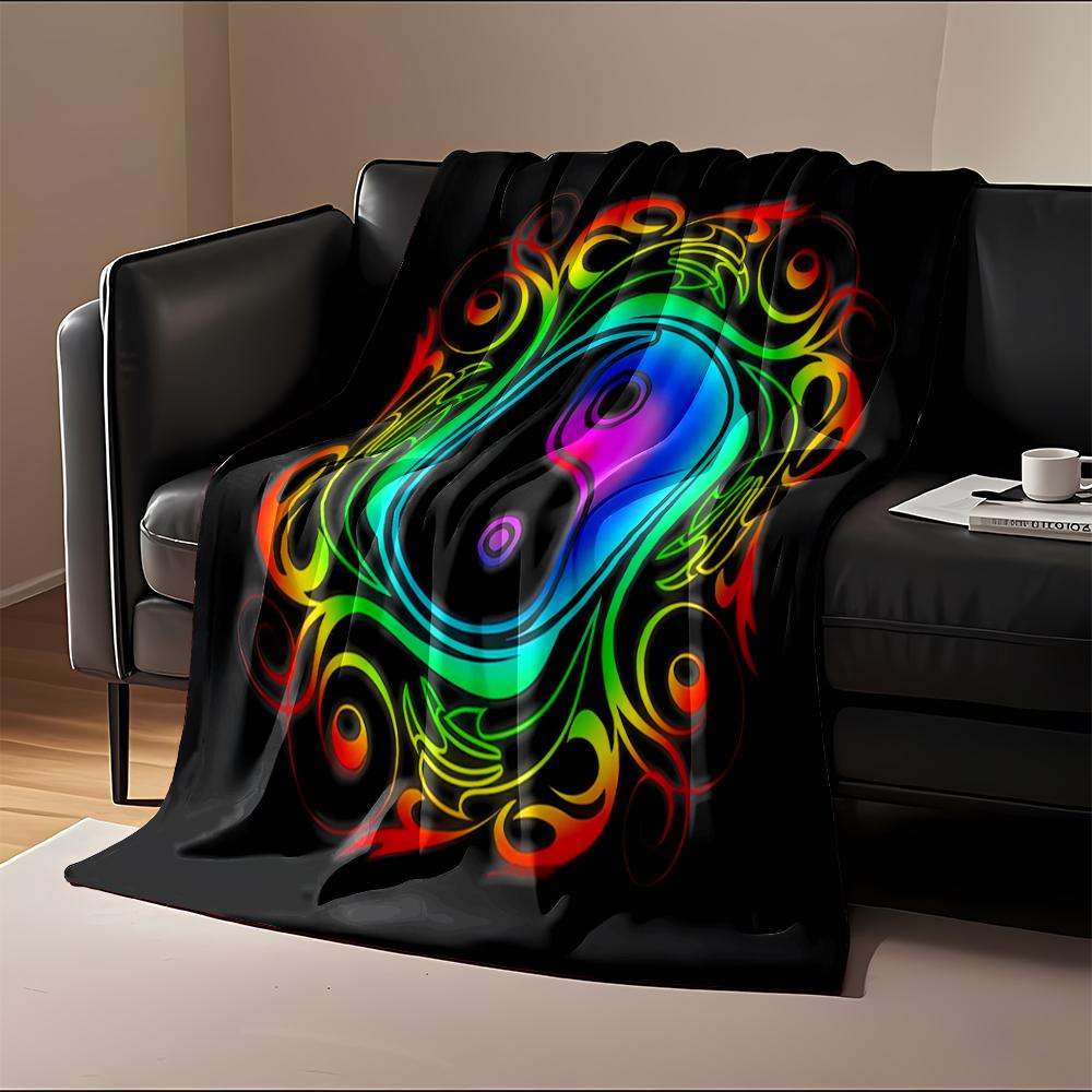 Colorful Yin-Yang with Swirling Patterns Blanket Flannel blanket for bedroom, living room, sofa, and nap sofas