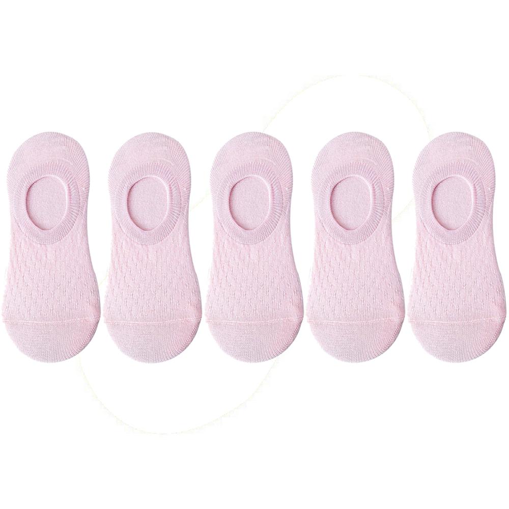 10 Pieces 5 Pairs Women Sock Slippers Set Solid Color Invisible Boat Socks Breathable Non-slip Silicone No Show Short Ankle Sock