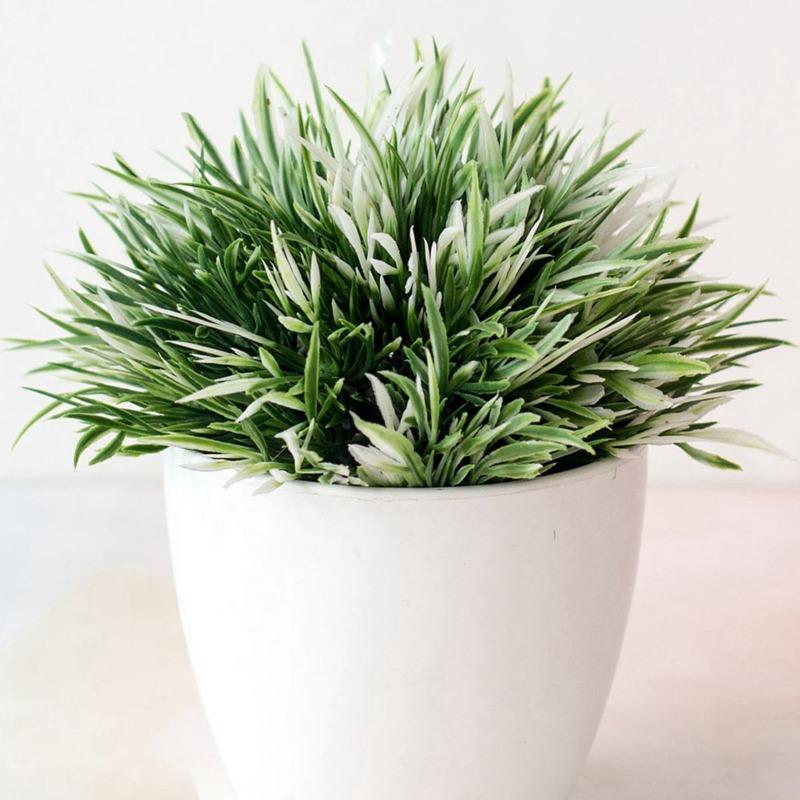 

2 шт. искусственный хвост феникса трава горшечные растения ложные зеленые растения для дома, гостиной, офиса, подоконника, украшения балкона, имитация травяных шариков белый