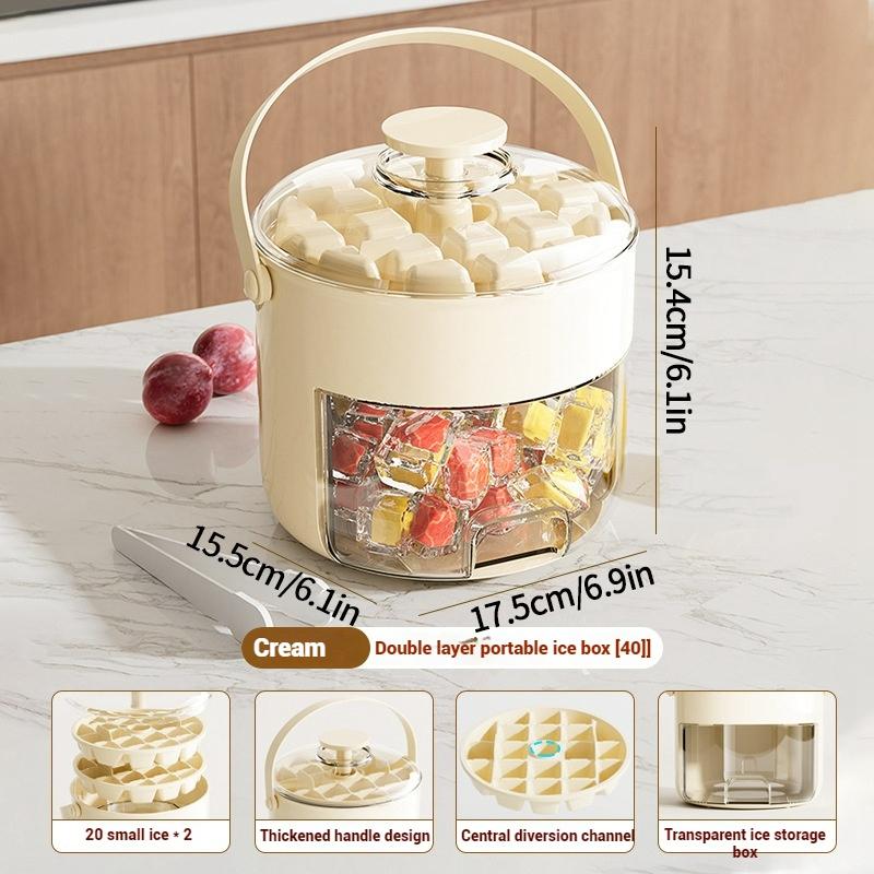 

Форма для льда двухслойная с крышкой, большая емкость, контейнер для хранения, инструменты для виски и коктейлей, пищевая, для мороженого, форма для приготовления кубиков льда