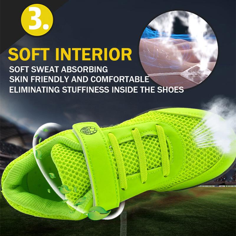Boy Girl Tf Children's Football Shoes Hook Loop Football Boots No Spikes Lacrosse Beginner Cricket Shoes Baseball Shoes