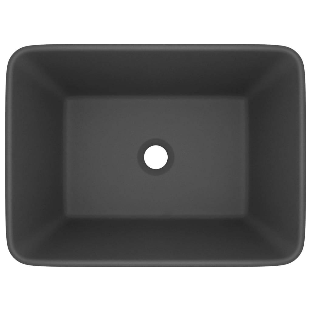 Luxury Wash Basin Matte Dark Grey 41 X 30 X 12 Cm Ceramic