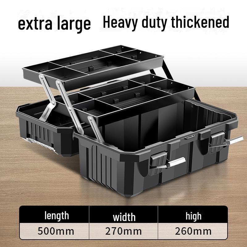 Zielony Las Przenośny Trójwarstwowy Wielofunkcyjny Przybornik: Składany Magazyn Przemysłowy na Sprzęt Domowy i Samochodowy