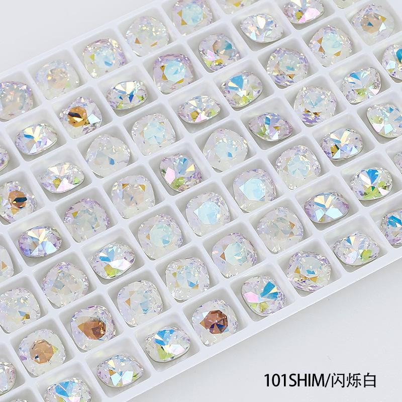 10Pcs Crystal K9 Glass Drill Tip Bottom Drill Fat Square Special-Shaped Nail Drill Clothing Accessories