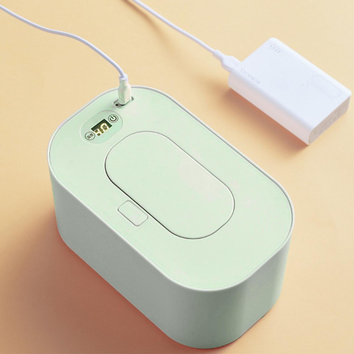 

Подогреватель салфеток для младенцев, диспенсер для влажных полотенец, для домашнего/автомобильного использования, мини-подогреватель салфеток, портативный, питание от USB, регулируемая температура 40-60 °C