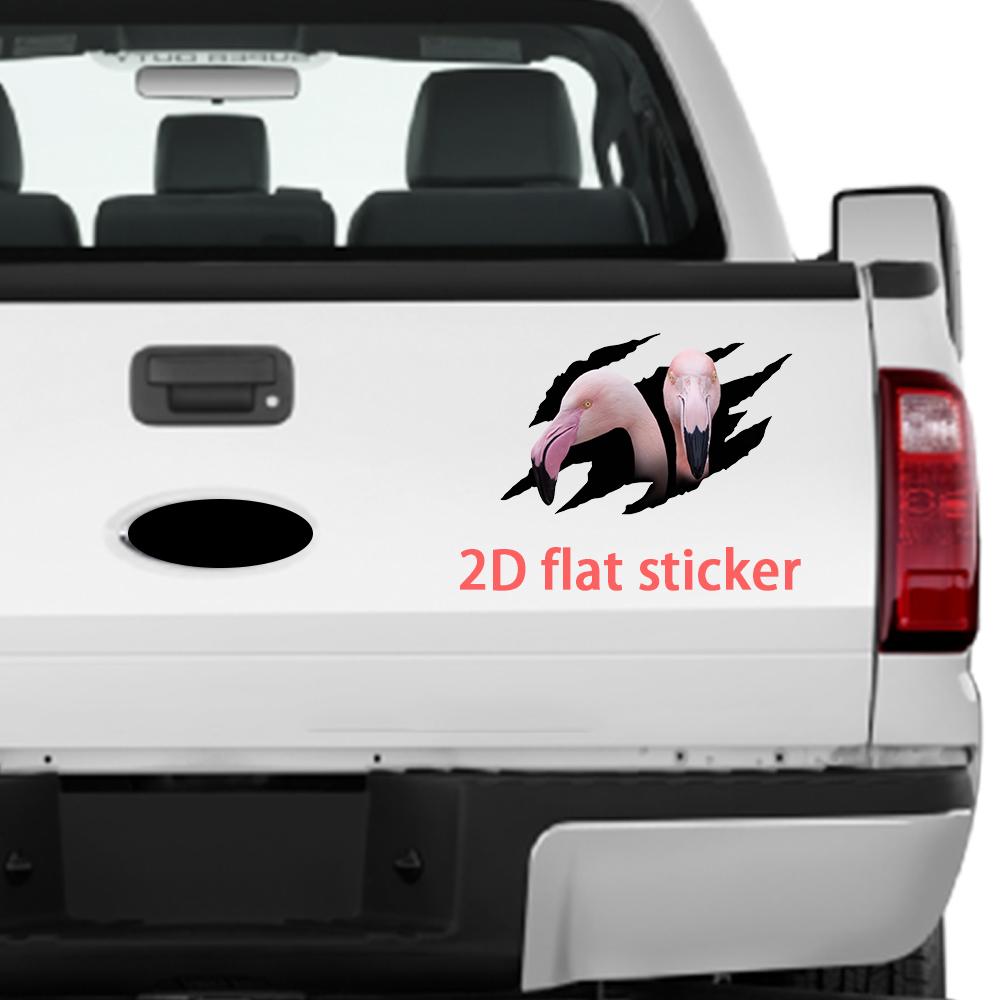 1PC 2D Flat Stickers Flamingo Animal Car Stickers Luggage Refrigerator Wall Stickers Laptop Toilet Stickers