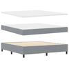 Box Spring Bed with Headboard Light Gray 180 x 200 cm Fabric
