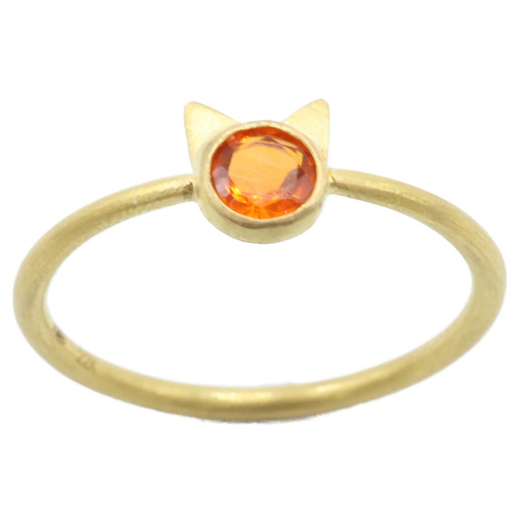 Marie-Helene De Taillac 22KYG Fire Opal Little Cat Ring 0.15ct Ring Ring 7 goldUsed