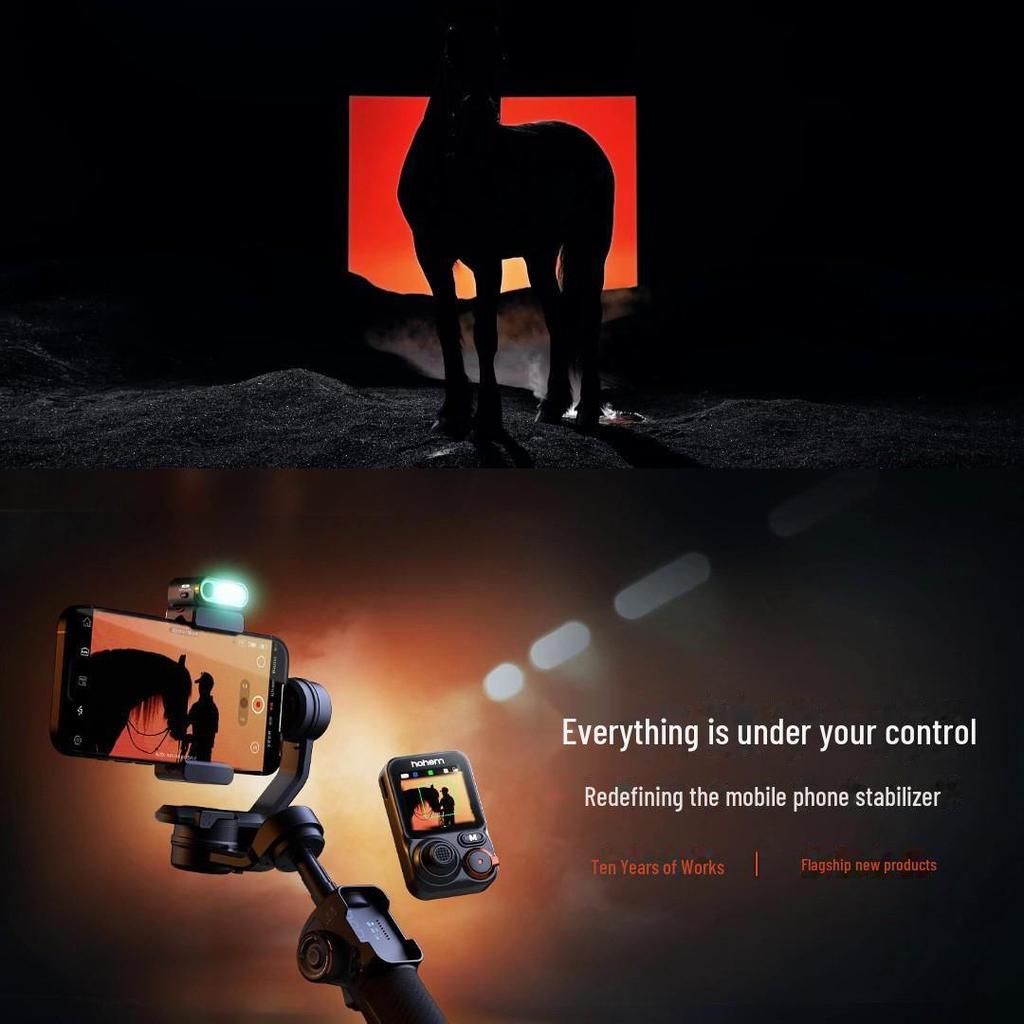 Cardan mobile Haohan M7: Suivi IA, stabilisation 3 axes, rotation 360°, perche à selfie portable