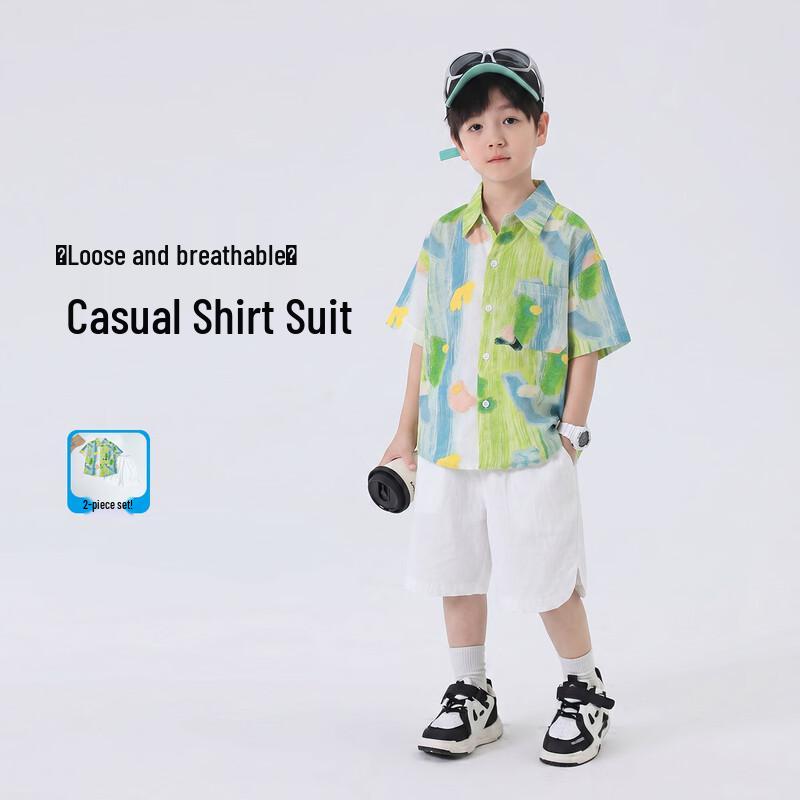 Yoyo Fairy Tale Boys  New Chinese Style Short Sleeve Set 110