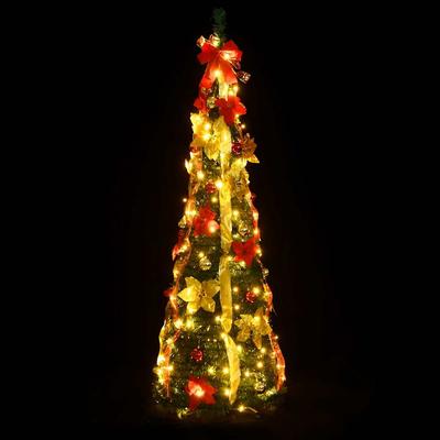 Pop Up Artificial Christmas Tree with 50 LEDs Green 120 Cm