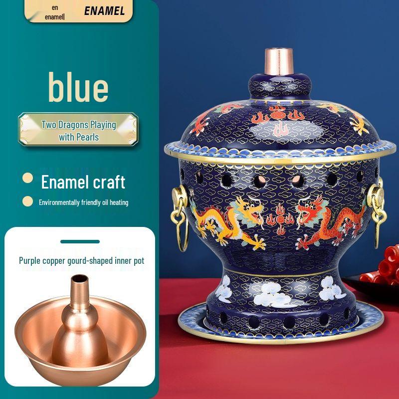 Pure Copper Enamel Personal Alcohol Hot Pot