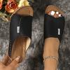 Fashion Lightweight Peep Toe Wedges Slippers Women Summer Platform Thick Sole Sandals Woman Plus Size Pu Leather Slides Shoes Mujer 43