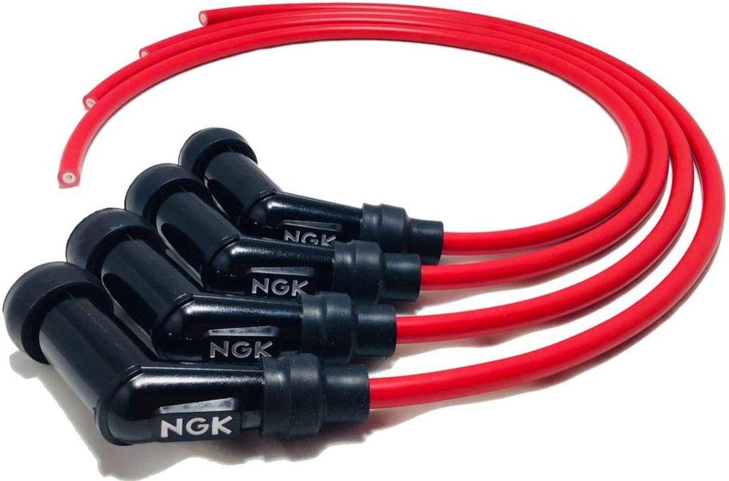 NGK Spark Plug Wire Set (Red, 4 wires) for XJR400, XJR1200, XJR1300, Z750 Twin, etc.
