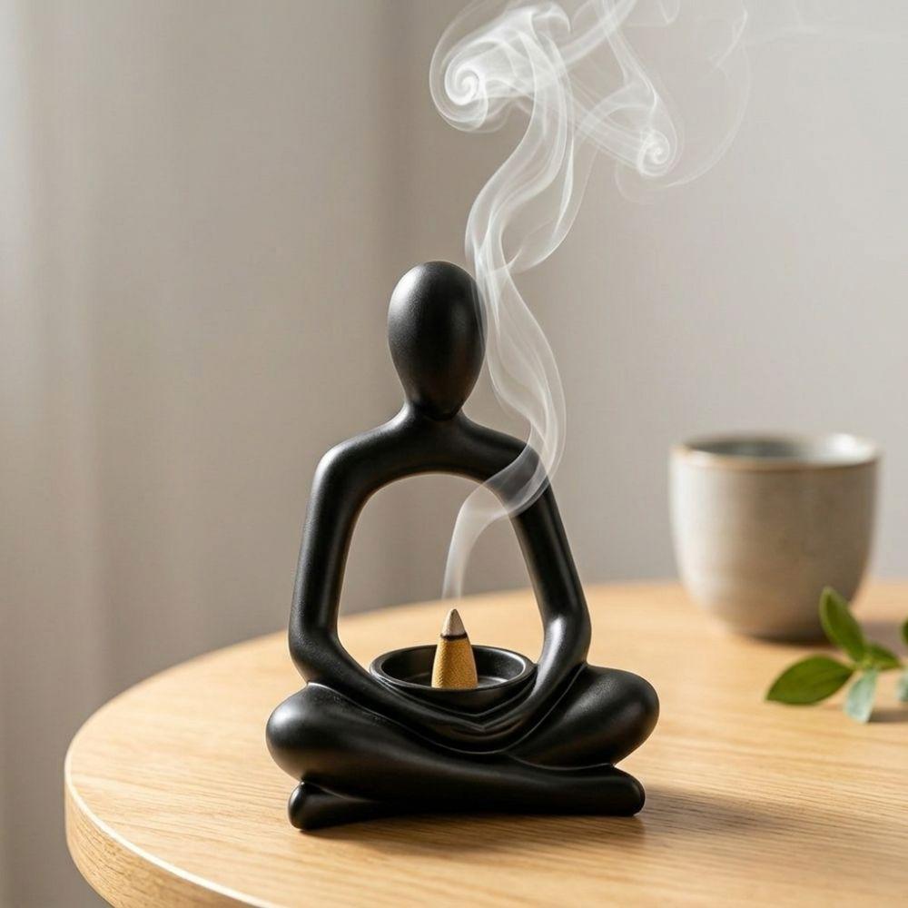Zen Chinese Style Yoga Statue Incense Holder 3D Printed Sculpture Candle Holder  Living Room