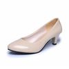 5cm middle heel, four-season light-mouth single shoes, women's office middle heel, solid color work sweet shoes