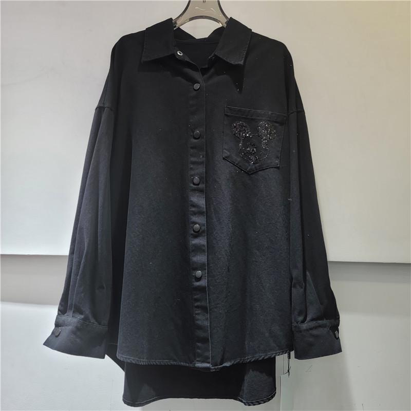 2026 Spring Women's European Style Irregular Top with Mickey Sequins