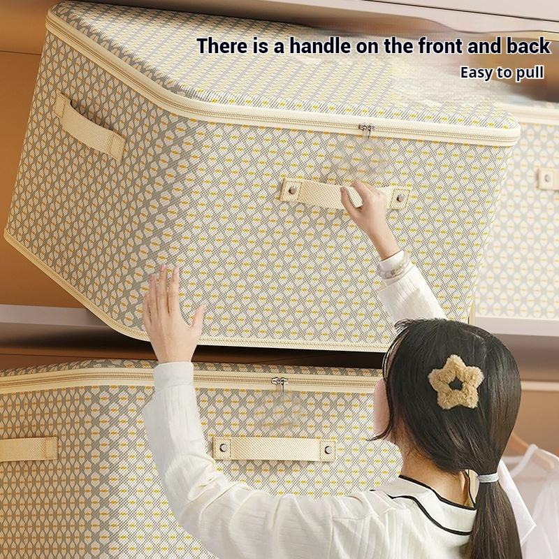 Large Clothing Storage Bag Zipper Portable Wardrobe Organizer for Clothes Quilt Blanket Storage Bags Home Dustproof Storage Box