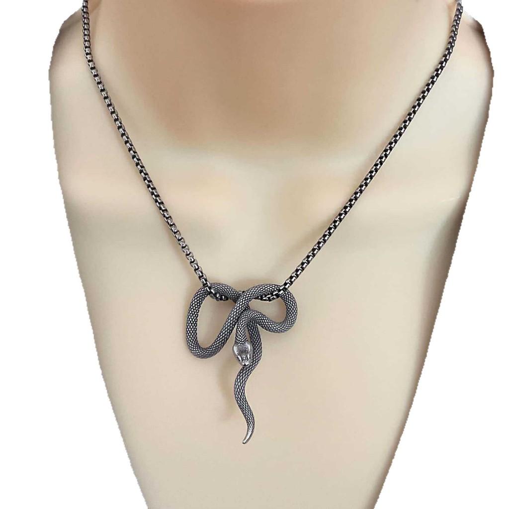 Gothic Snake Pendant Necklace For Women With Alloy Geometric Design Jewelry Gift