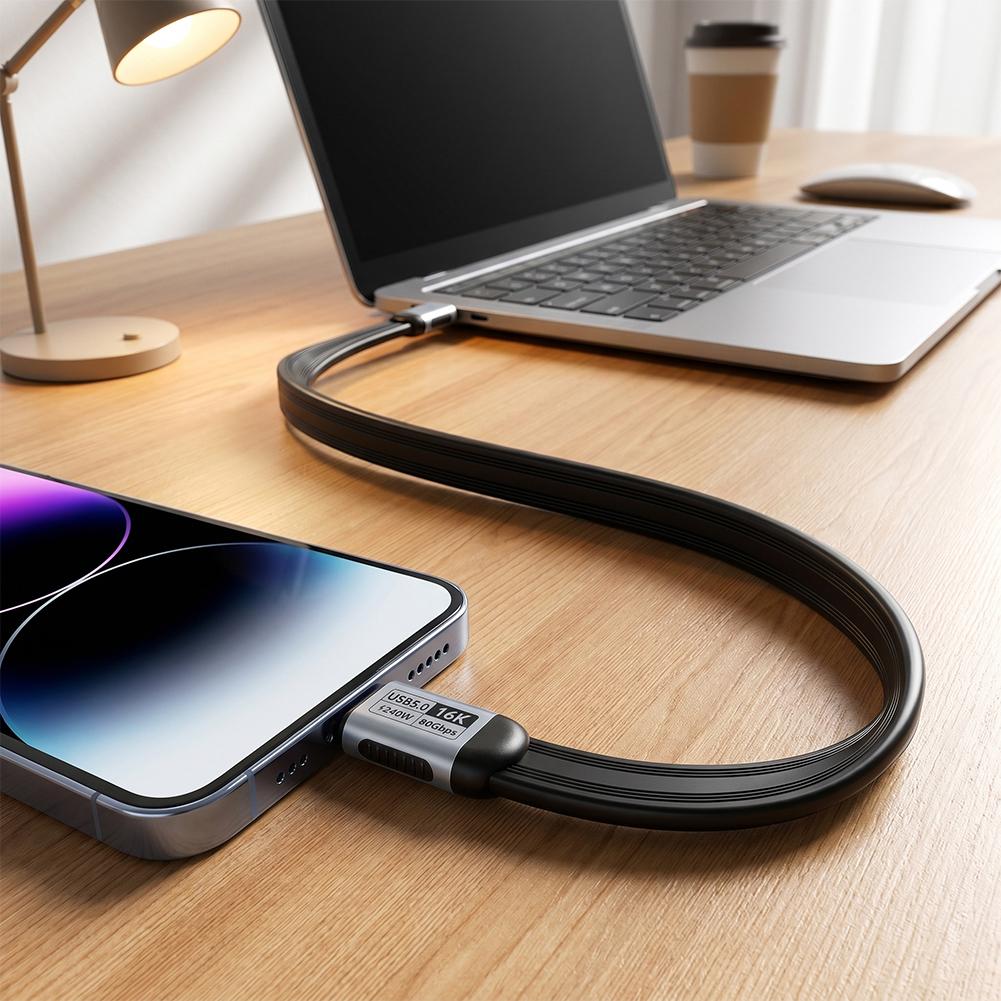 240W Data Cord 3 4 5 USB 5.0 USB C To C Data Transfer Cable With Fast Charging Cable for Desk USB Type-C For iPhone MacBook