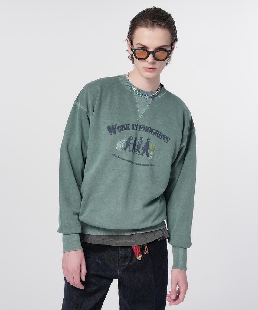 Honguseong Pigment Unit Sweatshirts_Dark Green