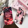 Demon Slayer Anime Nezuko Phone Case for iPhone 16 15 14 13 12 11 X XR XS 8 6 Pro Max Plus Mini Clear Colour Protective Luxury