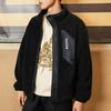 Li-Ning Badfive Basketball Series Warm Sherpa Fleece Loose Knit High Collar Plus Velvet Jacket Unisex Outerwear Black AFDR729-4