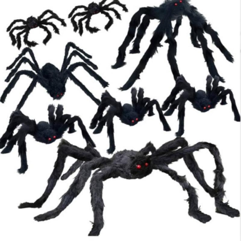 Halloween New Spider Web Triangle Web Simulation Extra Large Plush Spider Ghost Festival Indoor and Outdoor Decoration Road