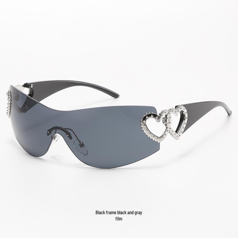 Trendy Heart-Shaped Rimless Sunglasses - European & American Style